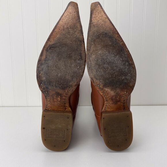 Los Altos Boots 6X Cognac Ostrich Fashion Cowboy Western Boots Mens US 7 EE $370 - Picture 9 of 12